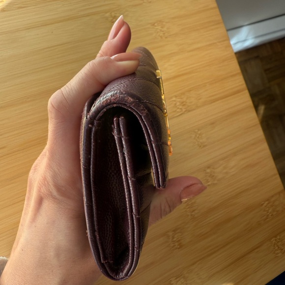 RESERVED Yves Saint Laurent Brown/Dark Burgundy Compact Wallet - Picture 6 of 14